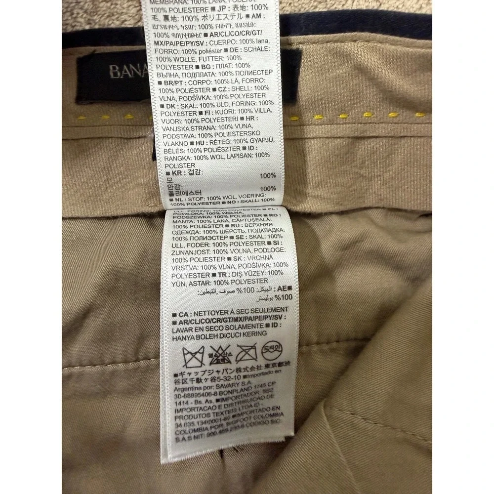 Banana Republic‎ Flannel 120s Vitale Barberis Men  31x30 Blue Wool Tapered EUC